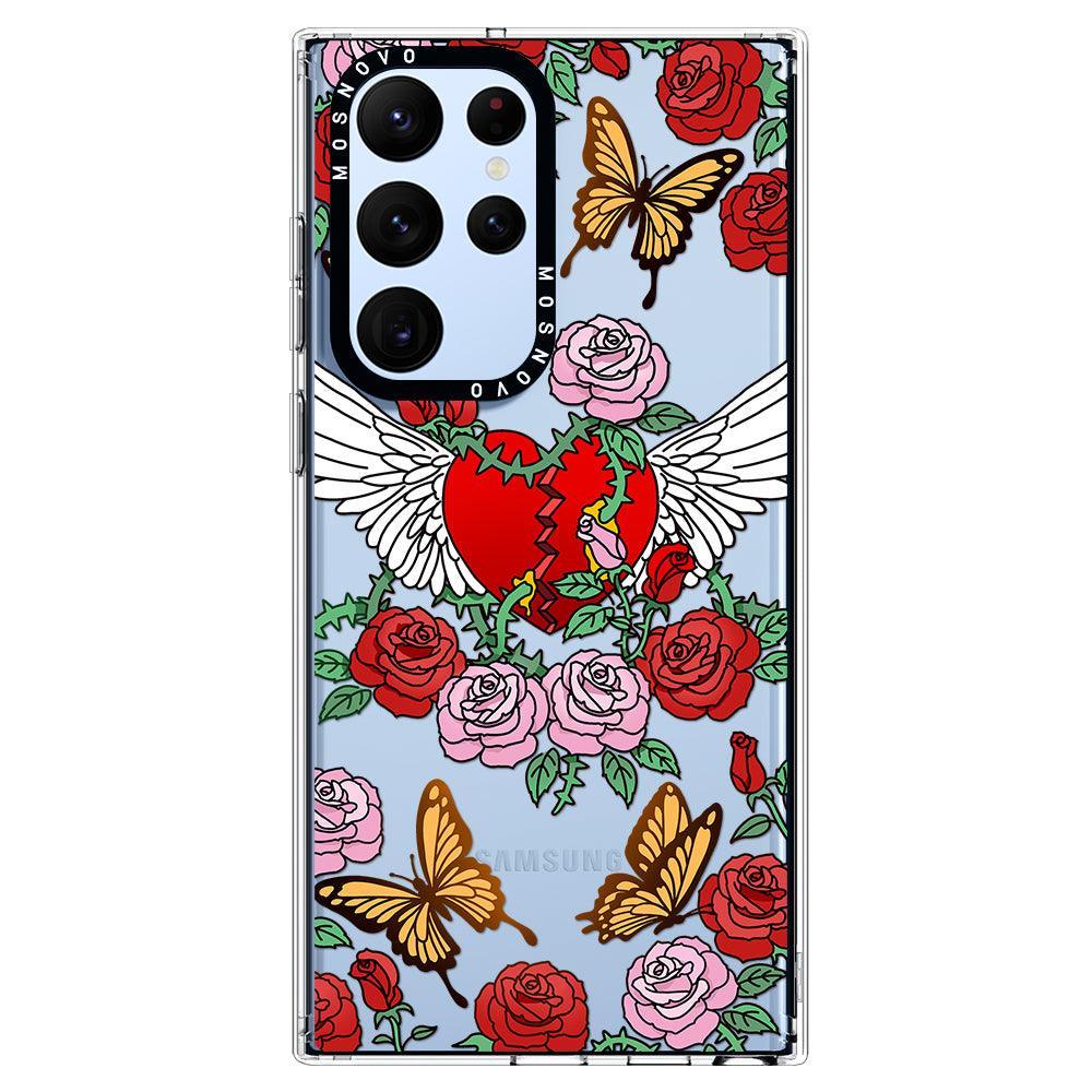 Heart With Wing Phone Case - Samsung Galaxy S22 Ultra Case - MOSNOVO