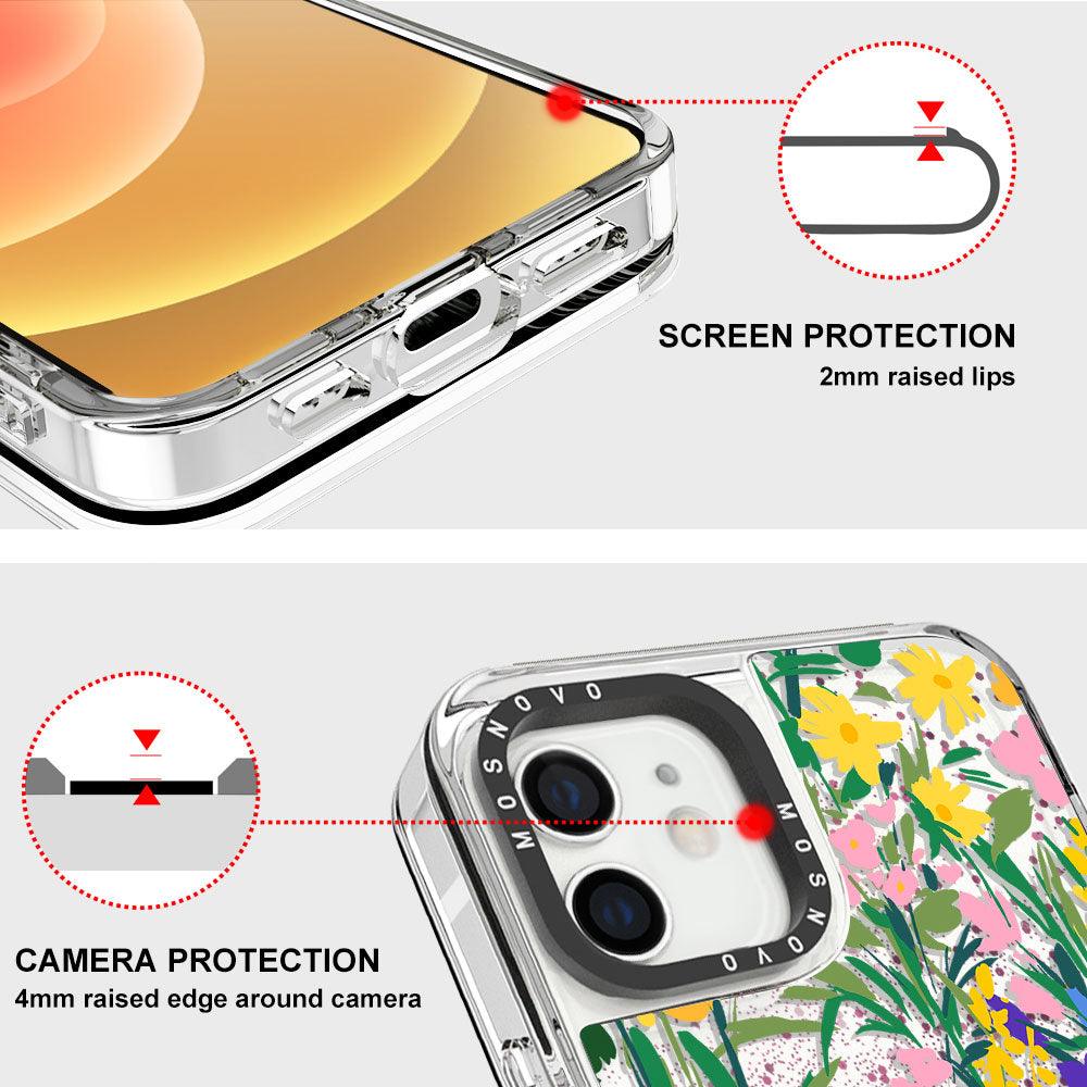 Hello Spring Glitter Phone Case - iPhone 12 Mini Case - MOSNOVO