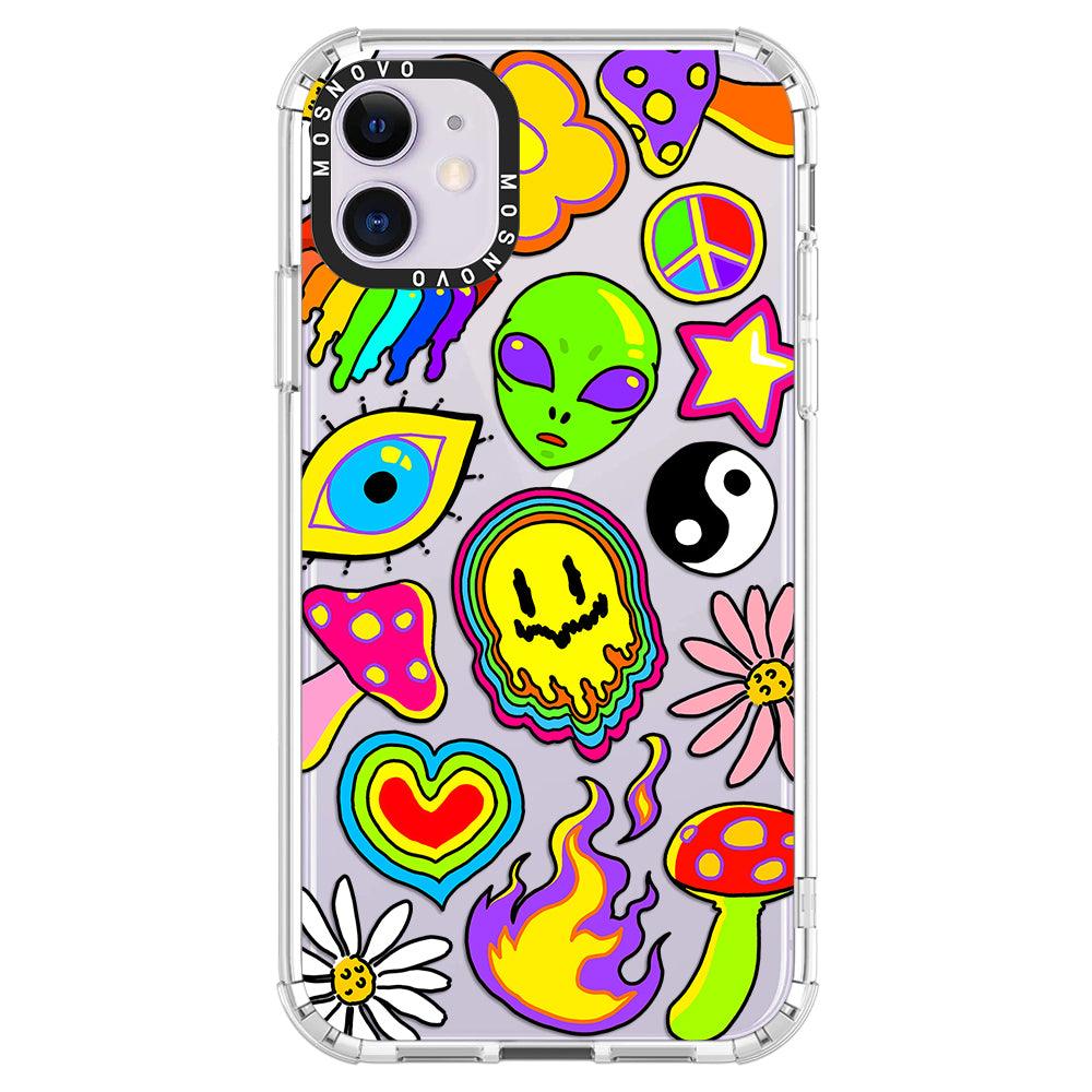 Hippie Rainbow Face Love Phone Case - iPhone 11 Case - MOSNOVO