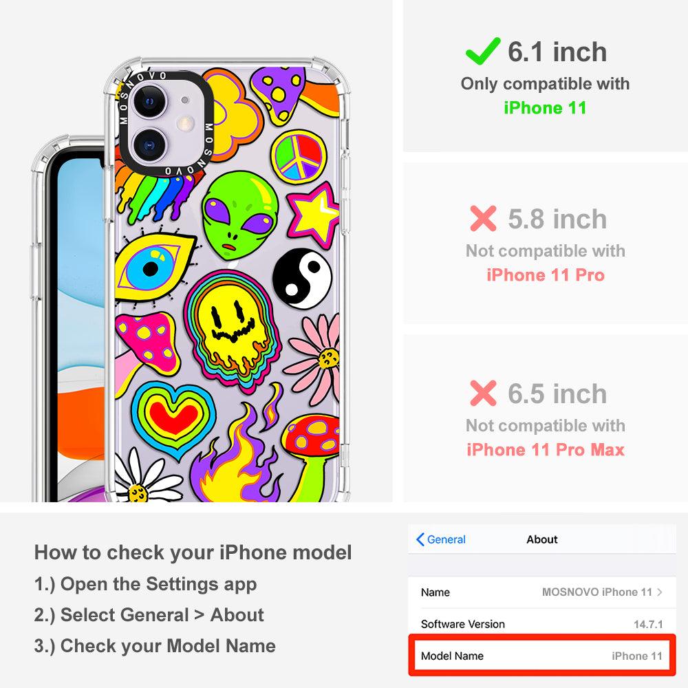 Hippie Rainbow Face Love Phone Case - iPhone 11 Case - MOSNOVO