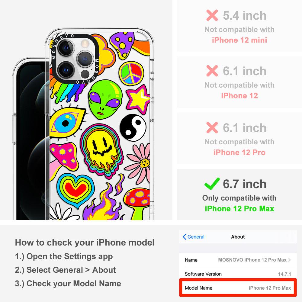 Hippie Rainbow Face Love Phone Case - iPhone 12 Pro Max Case - MOSNOVO