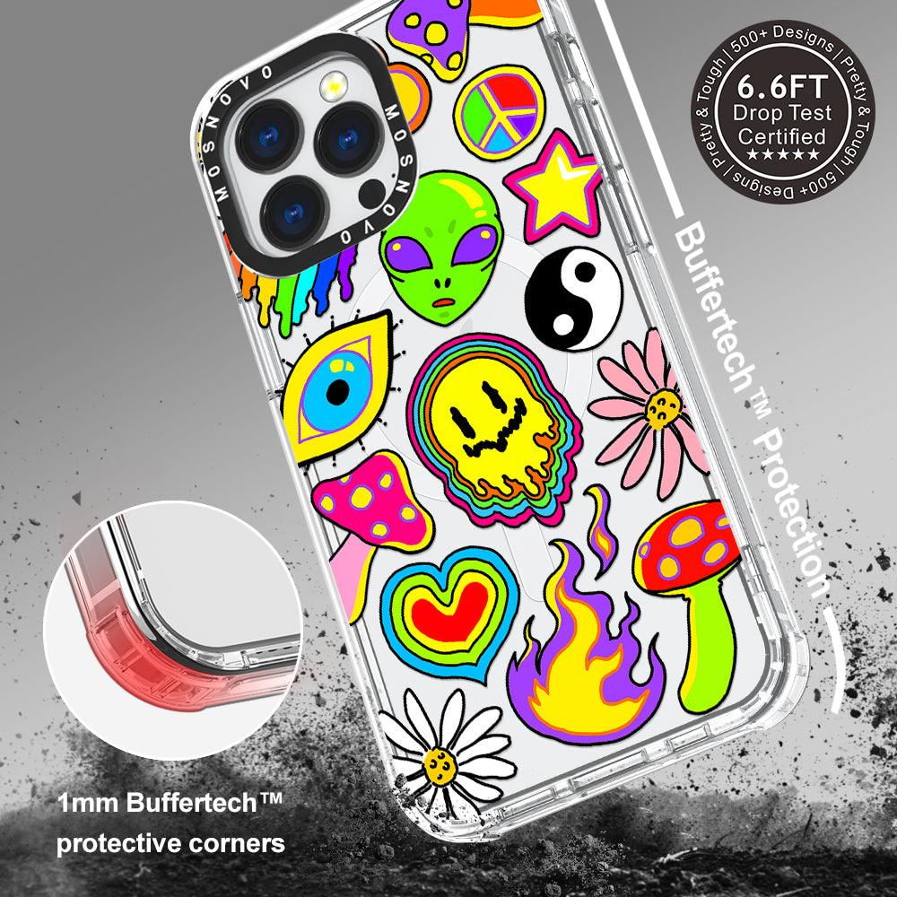 Hippie Rainbow Face Love Phone Case - iPhone 13 Pro Case - MOSNOVO