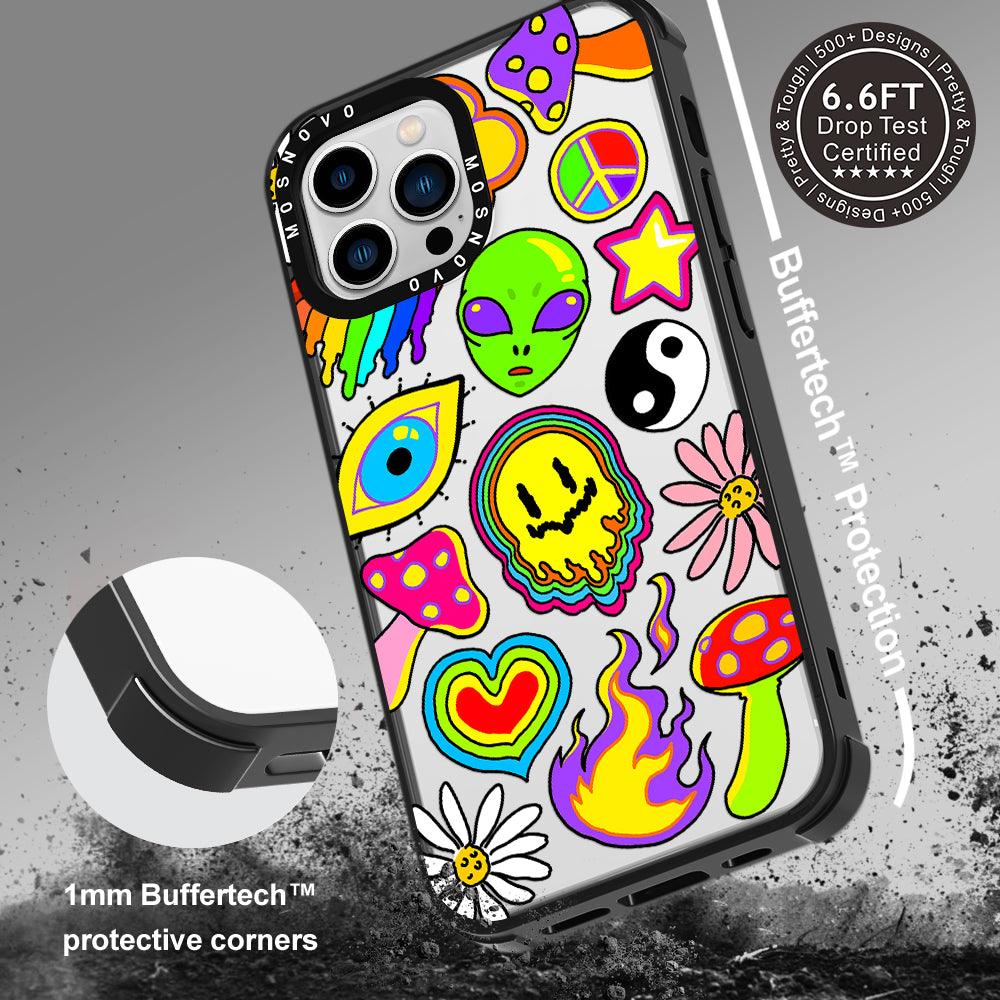 Hippie Rainbow Face Love Phone Case - iPhone 13 Pro Max Case - MOSNOVO