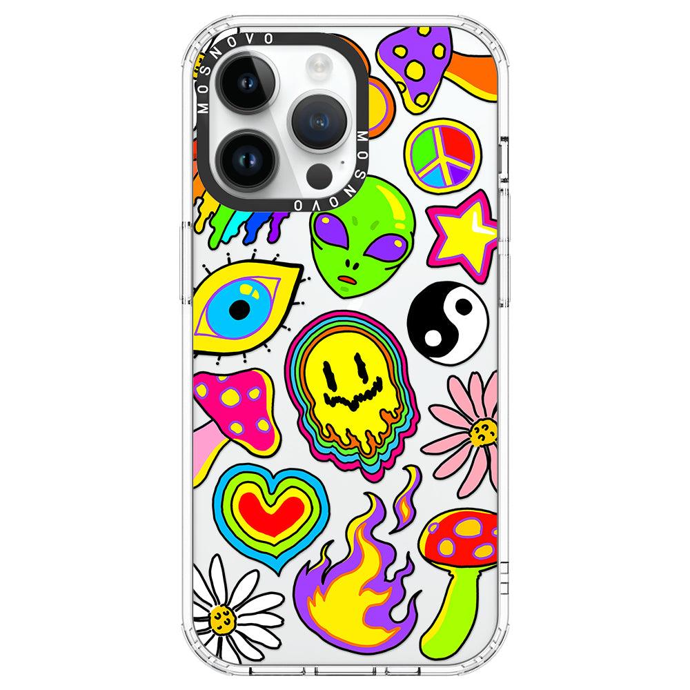 Hippie Rainbow Face Love Phone Case - iPhone 14 Pro Max Case - MOSNOVO