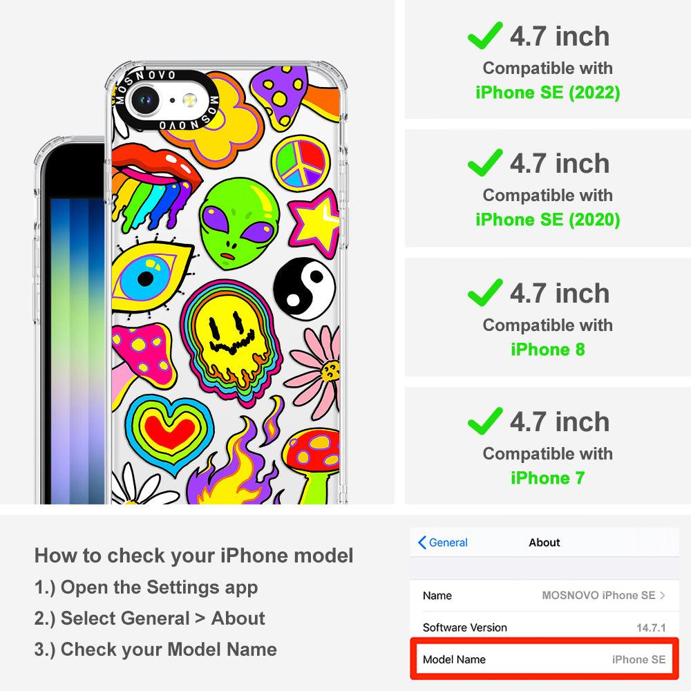 Hippie Rainbow Face Love Phone Case - iPhone 7 Case - MOSNOVO