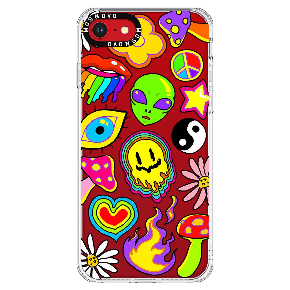 Hippie Rainbow Face Love Phone Case - iPhone SE 2022 Case - MOSNOVO