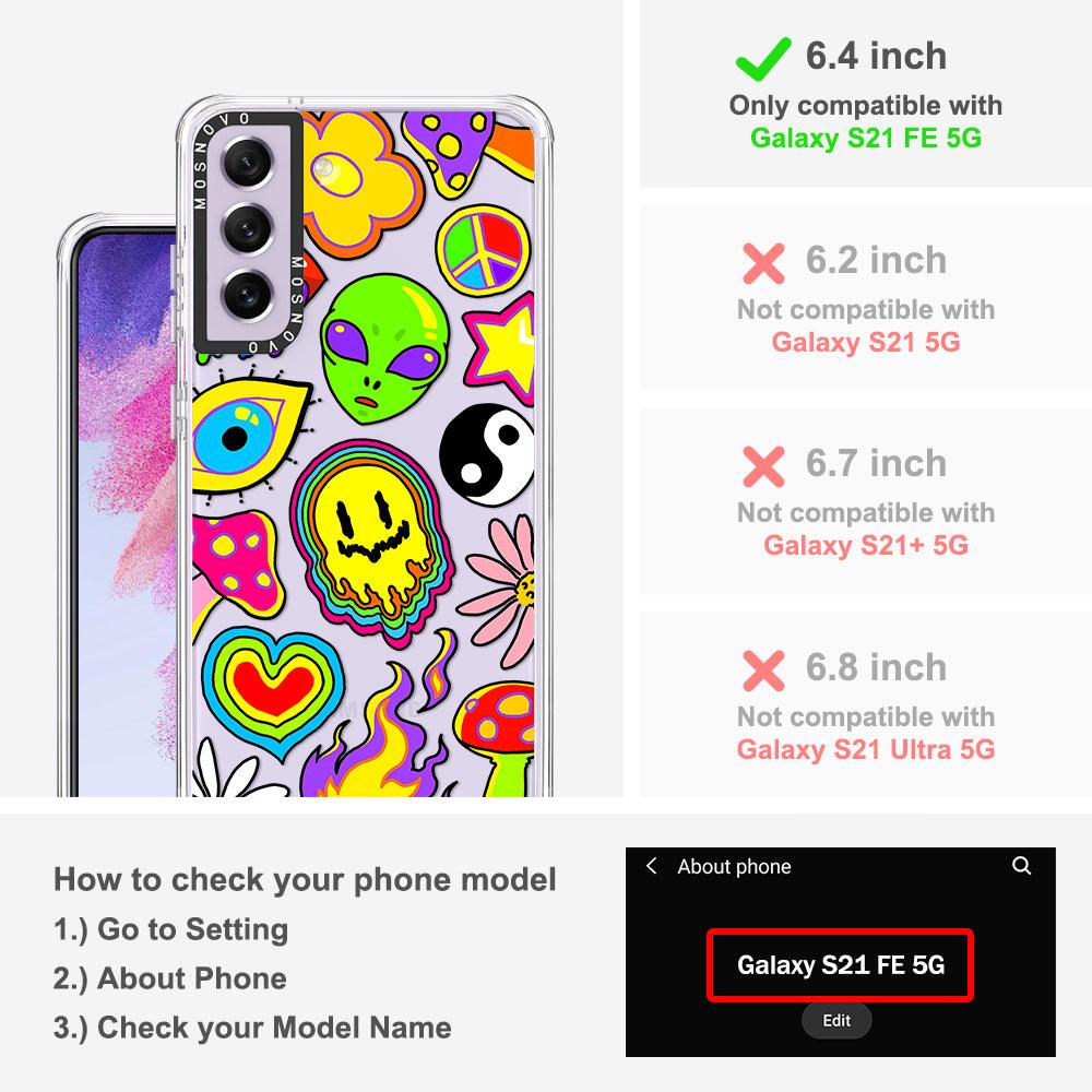 Hippie Stickers Phone Case - Samsung Galaxy S21 FE Case - MOSNOVO