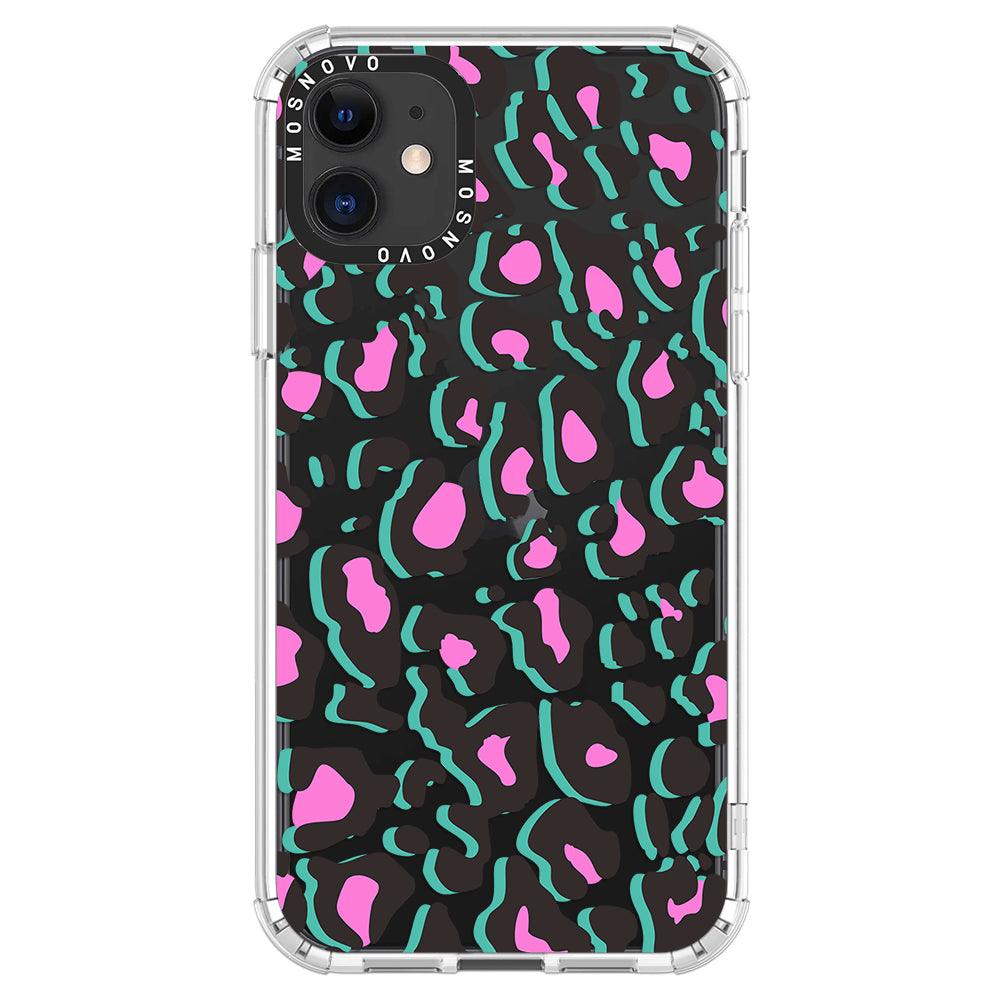 Hot Pink Leopard Print Phone Case - iPhone 11 Case - MOSNOVO