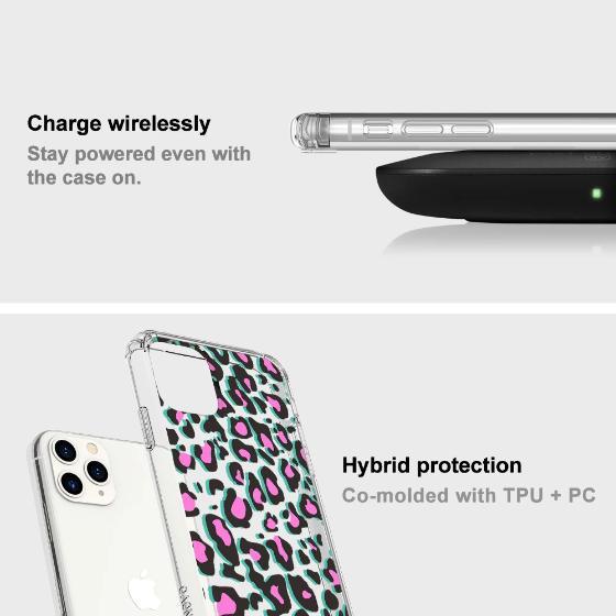 Hot Pink Leopard Print Phone Case - iPhone 11 Pro Max Case - MOSNOVO
