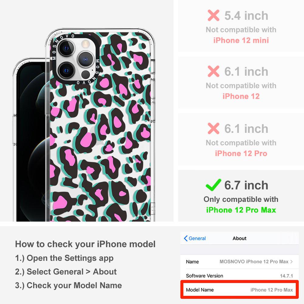 Hot Pink Leopard Print Phone Case - iPhone 12 Pro Max Case - MOSNOVO