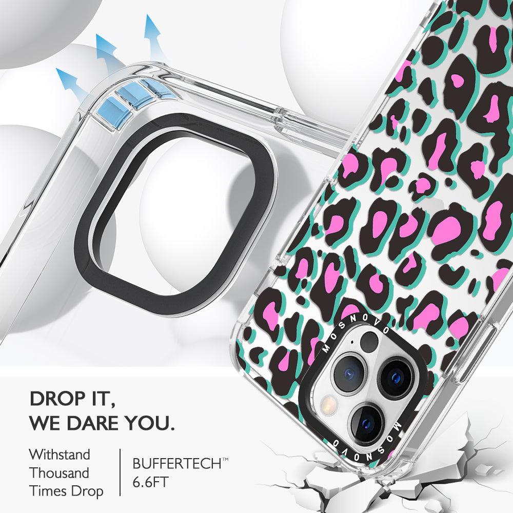 Hot Pink Leopard Print Phone Case - iPhone 12 Pro Max Case - MOSNOVO