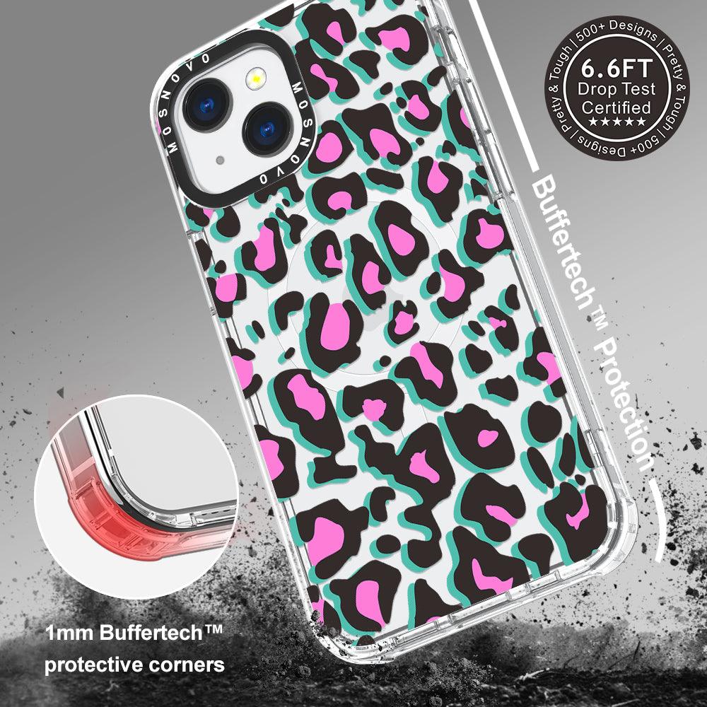 Hot Pink Leopard Print Phone Case - iPhone 13 Case - MOSNOVO