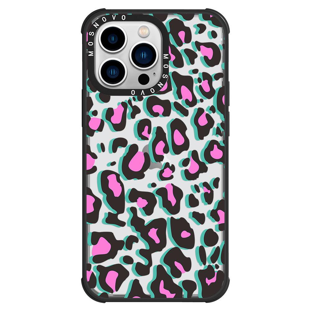 Hot Pink Leopard Print Phone Case - iPhone 13 Pro Case - MOSNOVO