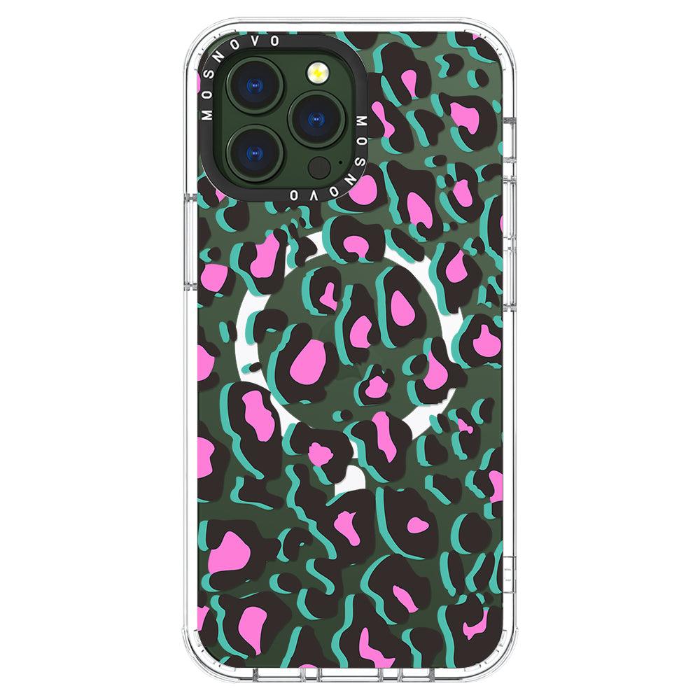 Hot Pink Leopard Print Phone Case - iPhone 13 Pro Max Case - MOSNOVO