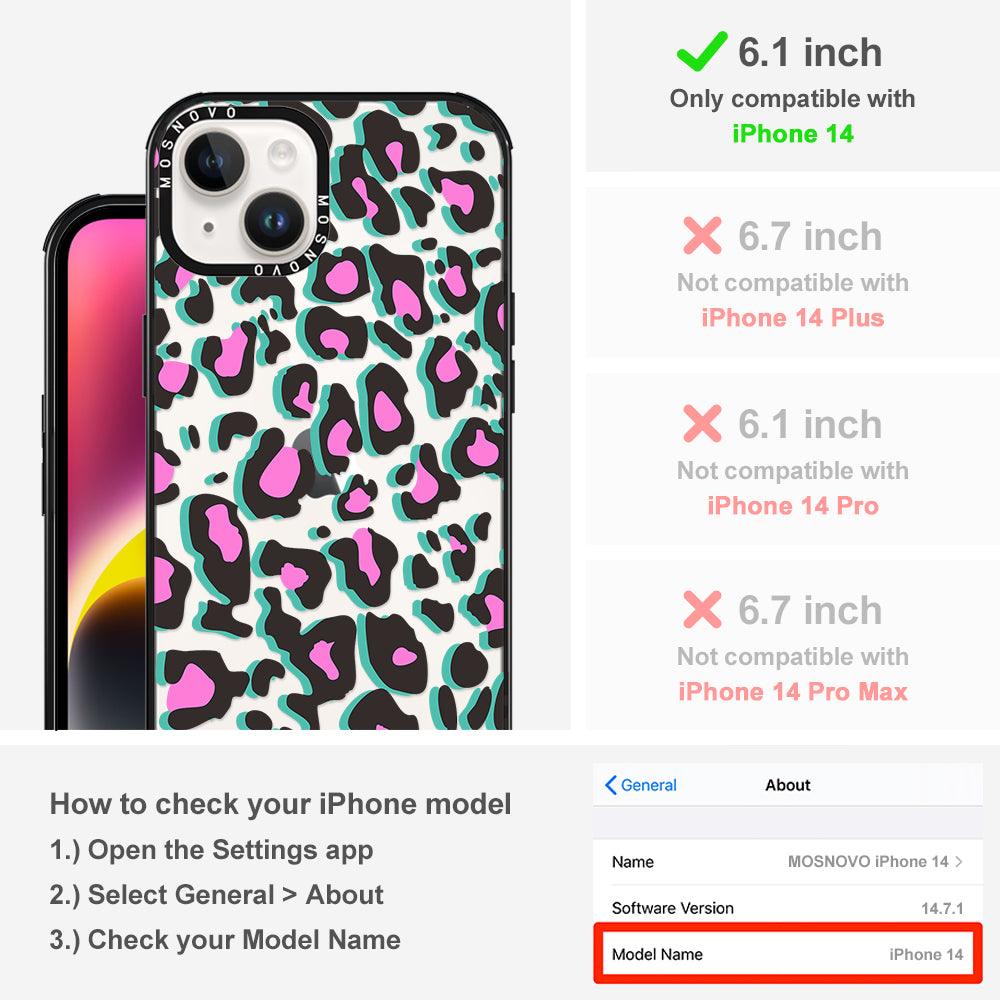 Hot Pink Leopard Print Phone Case - iPhone 14 Case - MOSNOVO
