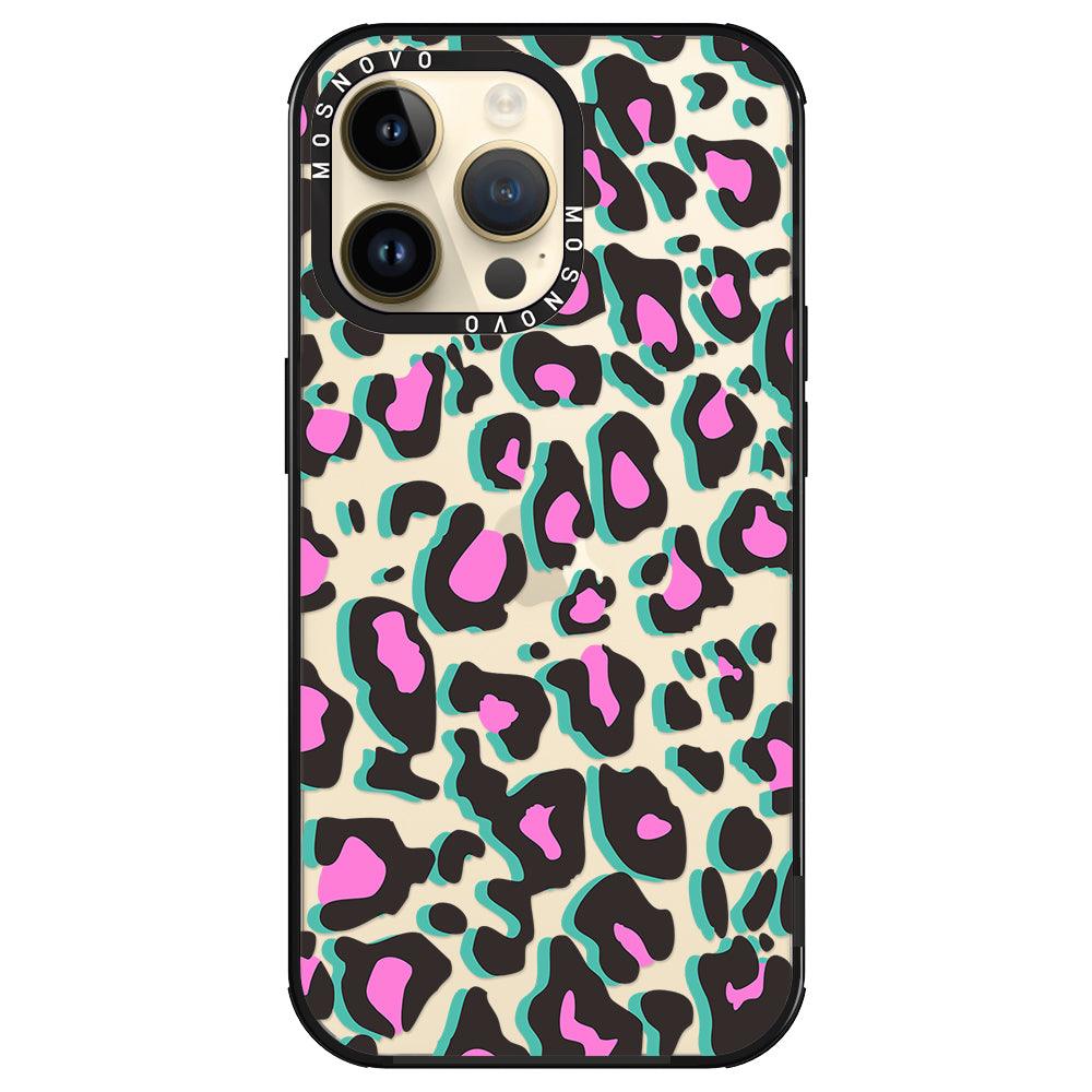 Hot Pink Leopard Print Phone Case - iPhone 14 Pro Max Case - MOSNOVO