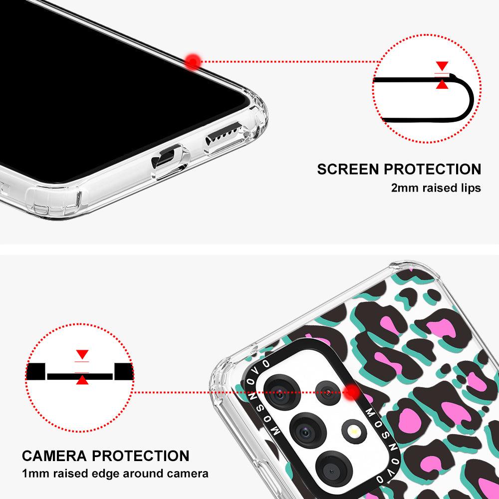 Hot Pink Leopard Print Phone Case - Samsung Galaxy A53 Case - MOSNOVO