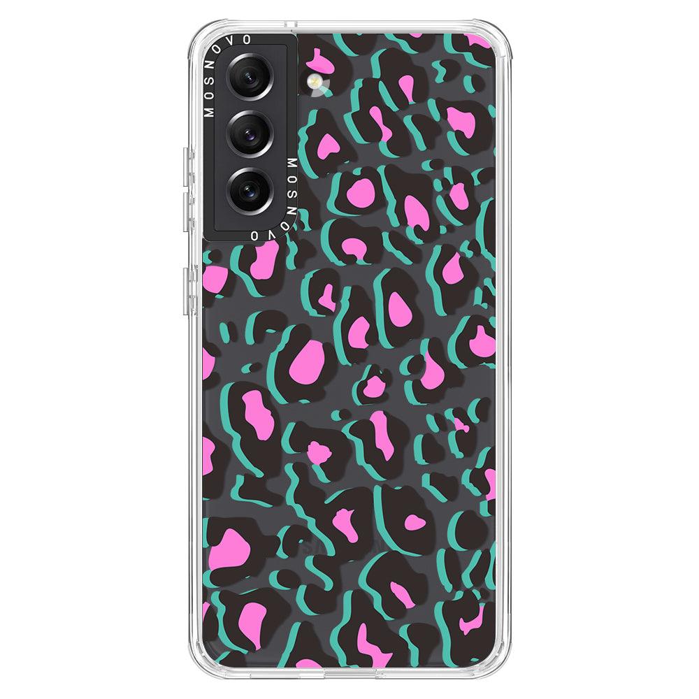 Hot Pink Leopard Print Phone Case - Samsung Galaxy S21 FE Case - MOSNOVO