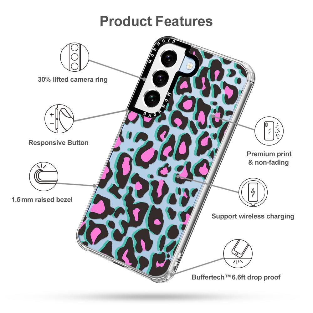 Hot Pink Leopard Print Phone Case - Samsung Galaxy S22 Plus Case - MOSNOVO