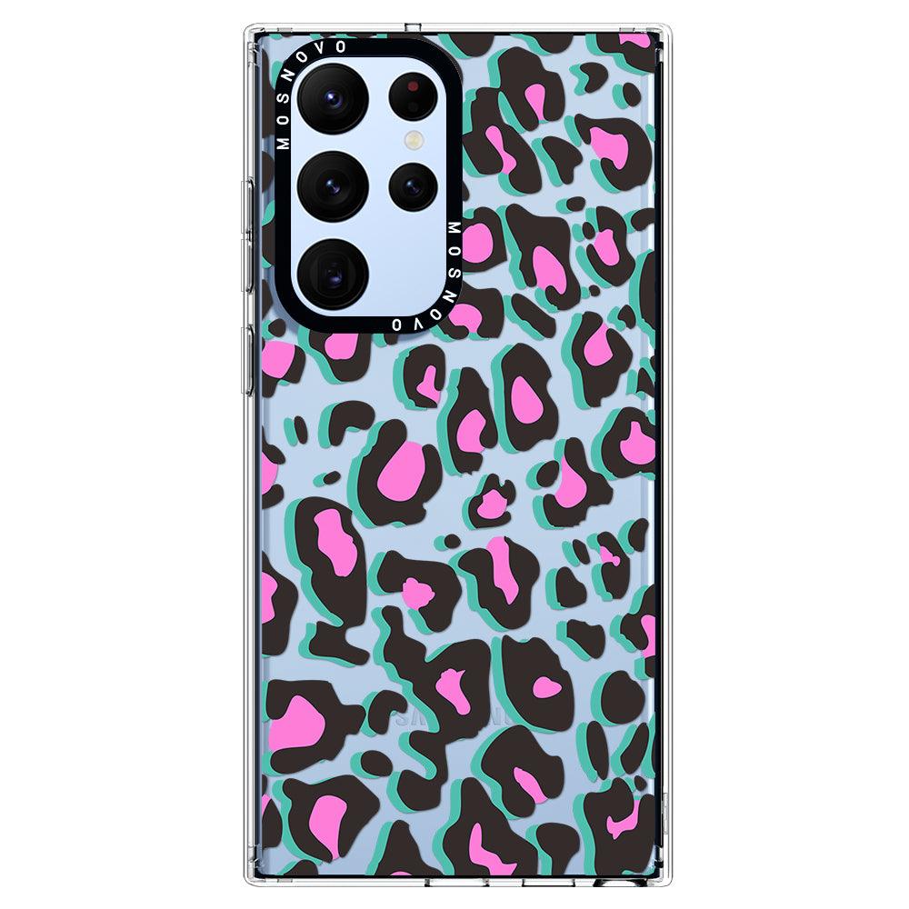 Hot Pink Leopard Print Phone Case - Samsung Galaxy S22 Ultra Case - MOSNOVO