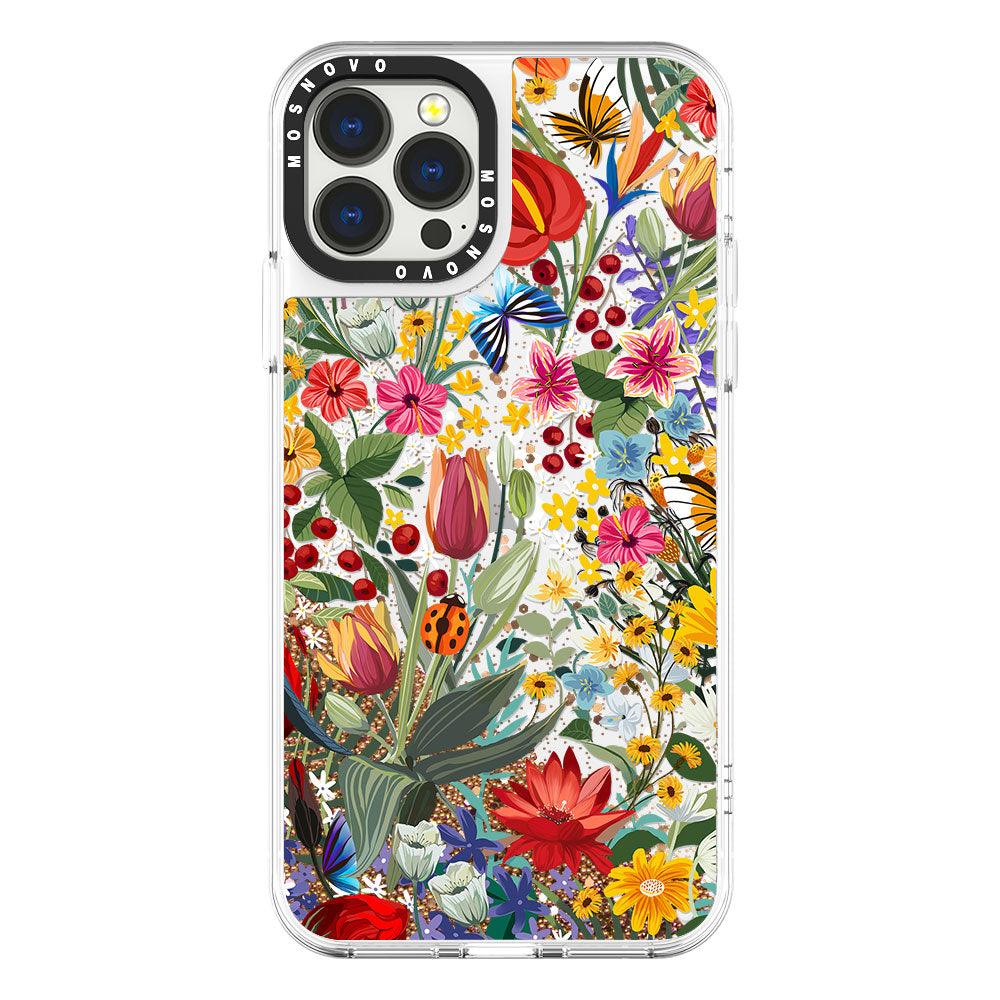 In The Garden Glitter Phone Case - iPhone 13 Pro Max Case - MOSNOVO