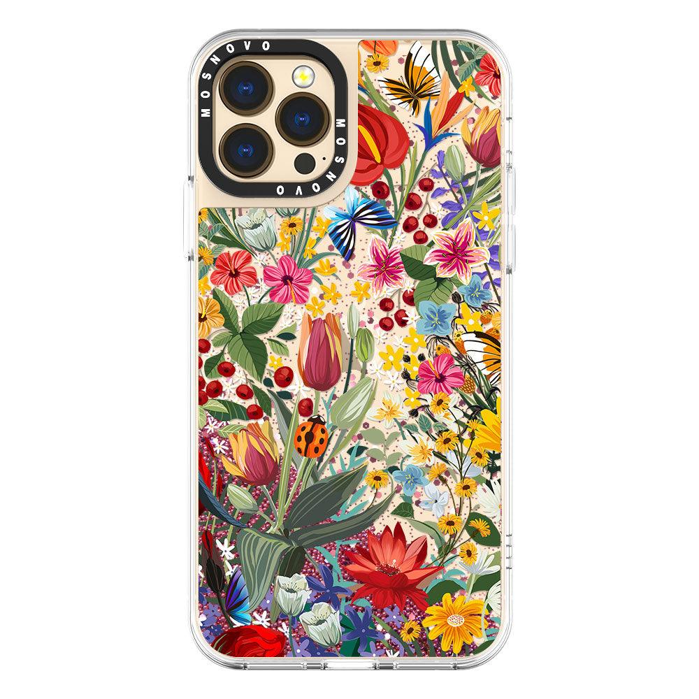 In The Garden Glitter Phone Case - iPhone 13 Pro Max Case - MOSNOVO