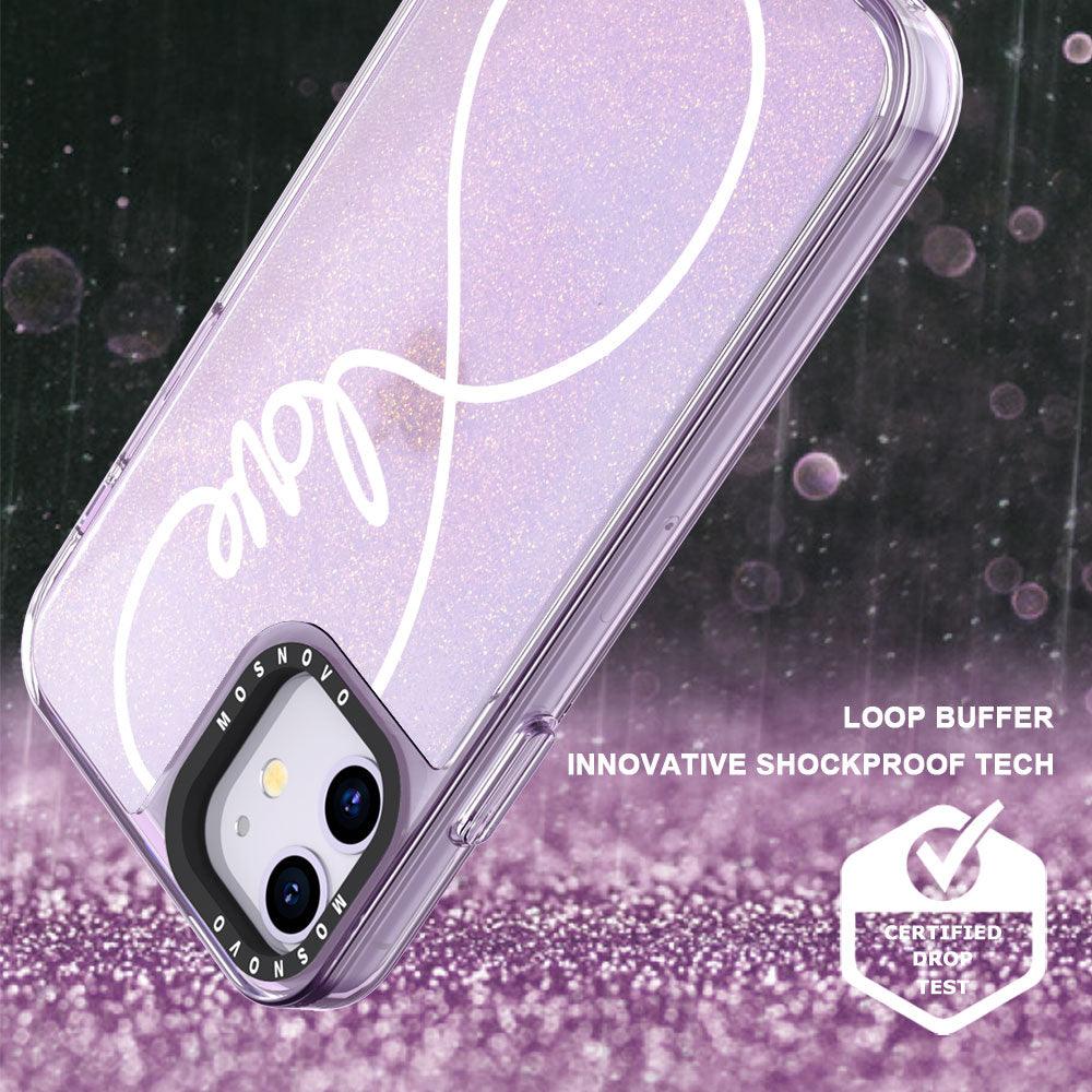 Infinity Love Glitter Phone Case - iPhone 11 Case - MOSNOVO