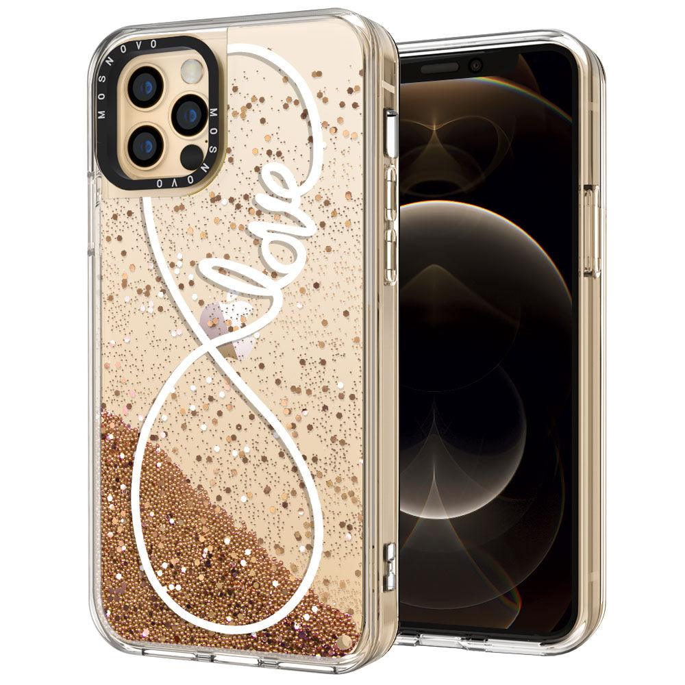 Infinity Love Glitter Phone Case - iPhone 12 Pro Max Case - MOSNOVO