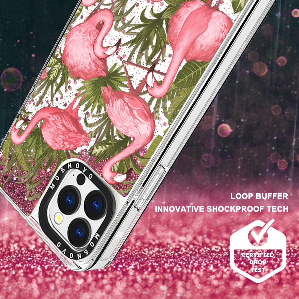 Jungle Flamingo Glitter Phone Case - iPhone 13 Pro Case - MOSNOVO