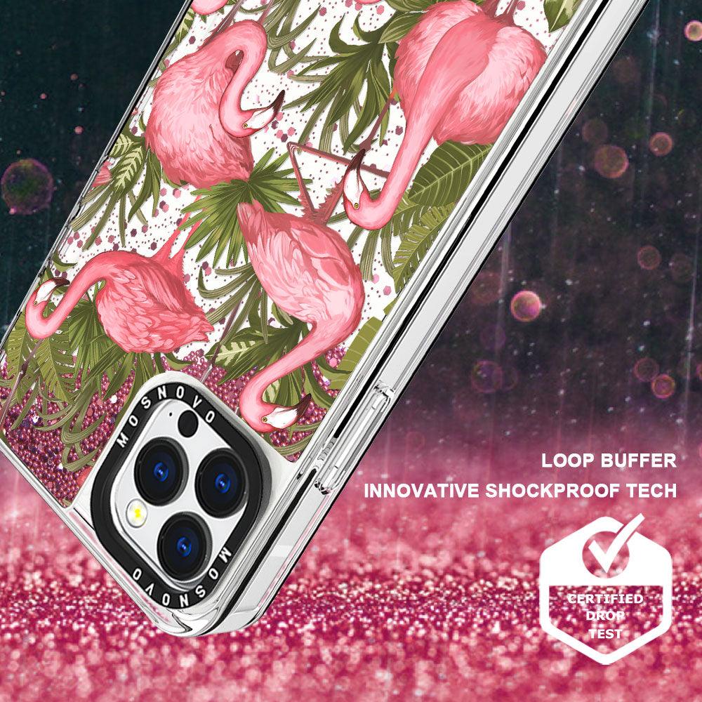 Jungle Flamingo Glitter Phone Case - iPhone 13 Pro Max Case - MOSNOVO