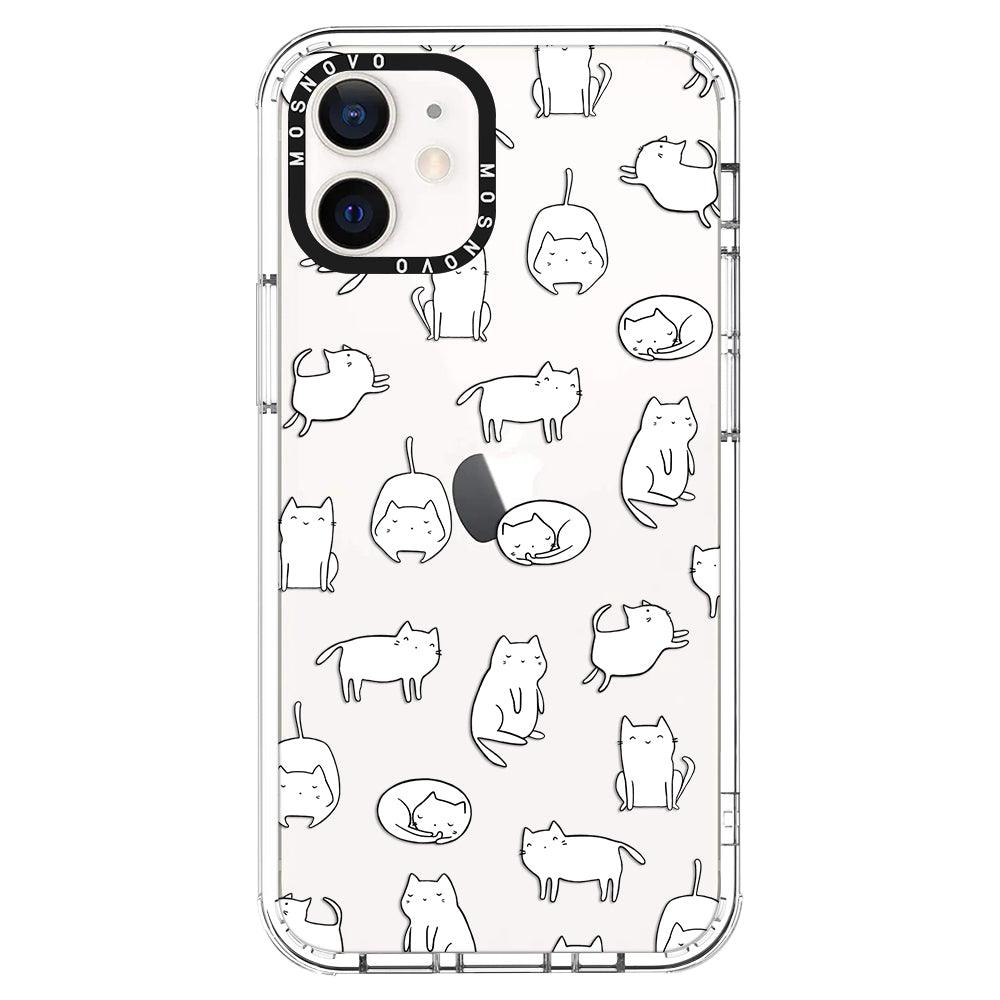 Kawaii Cat Phone Case - iPhone 12 Mini Case - MOSNOVO