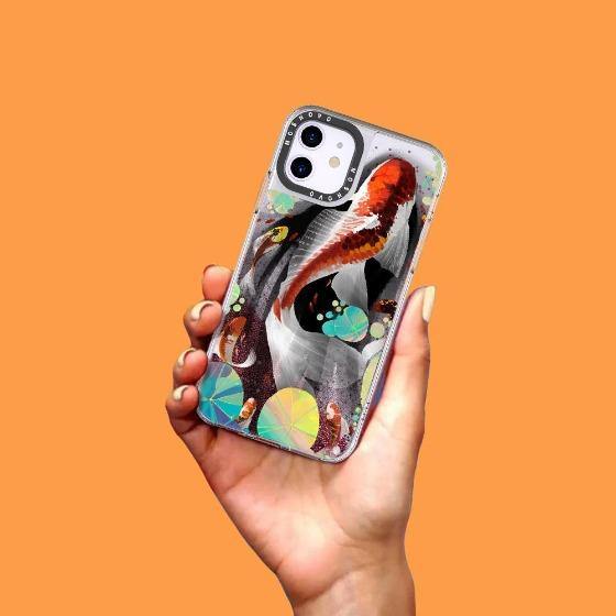 Koi Art Glitter Phone Case - iPhone 11 Case - MOSNOVO