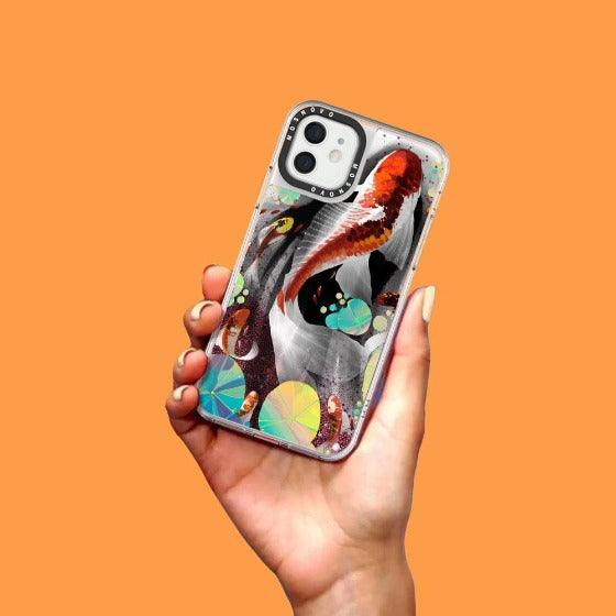 Koi Art Glitter Phone Case - iPhone 12 Mini Case - MOSNOVO