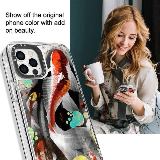 Koi Art Glitter Phone Case - iPhone 12 Pro Case - MOSNOVO