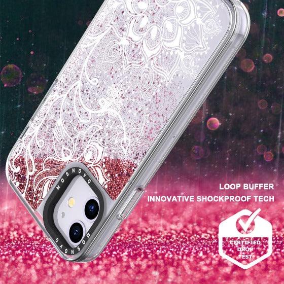 Lacy Flower Glitter Phone Case - iPhone 11 Case - MOSNOVO