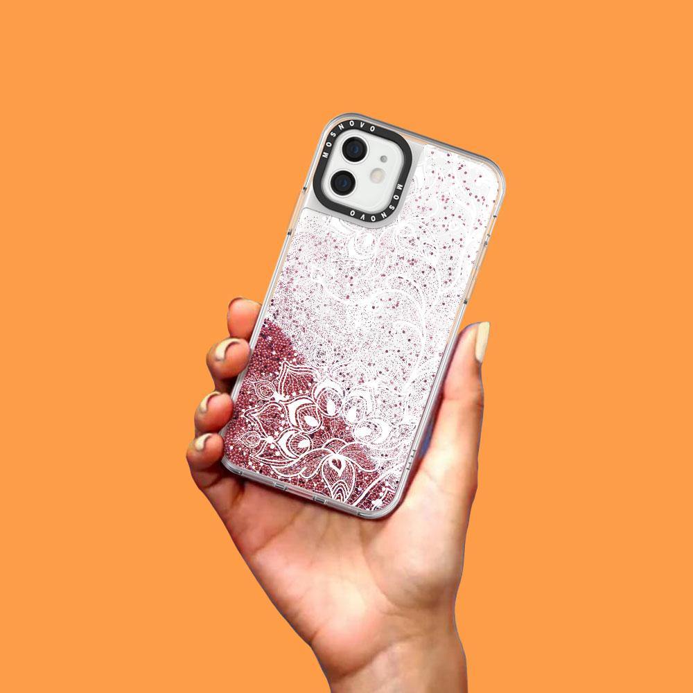 Lacy Flower Glitter Phone Case - iPhone 12 Case