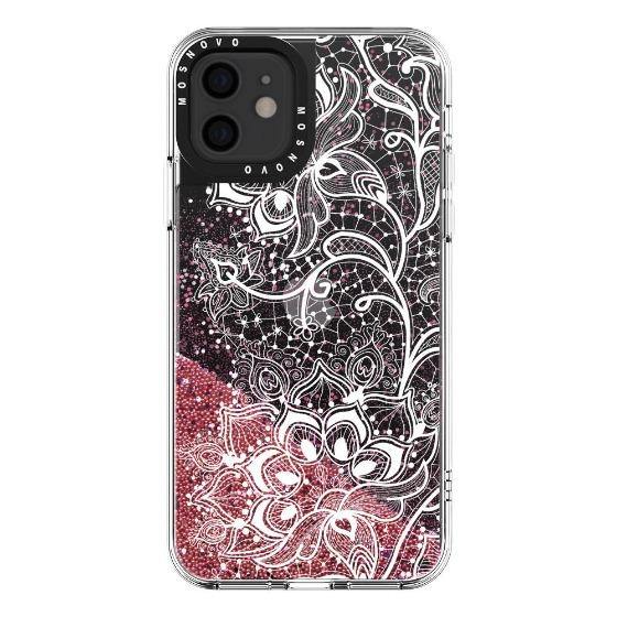 Lacy Flower Glitter Phone Case - iPhone 12 Mini Case