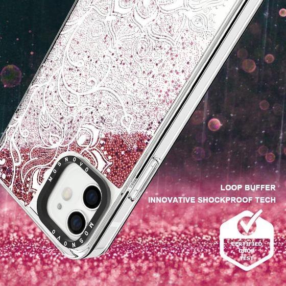 Lacy Flower Glitter Phone Case - iPhone 12 Mini Case