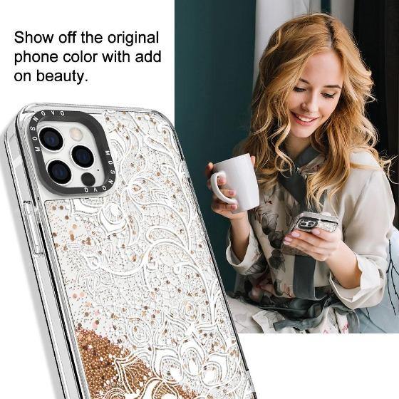 Lacy Flower Glitter Phone Case - iPhone 12 Pro Case