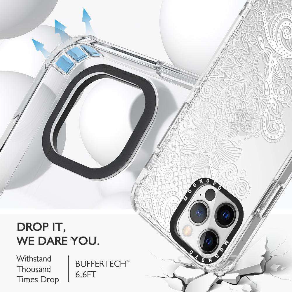 Lacy White Flower Phone Case - iPhone 12 Pro Case - MOSNOVO