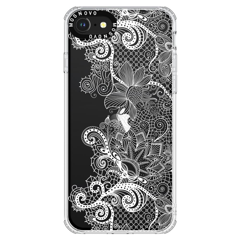 Lacy White Flower Phone Case - iPhone 7 Case - MOSNOVO