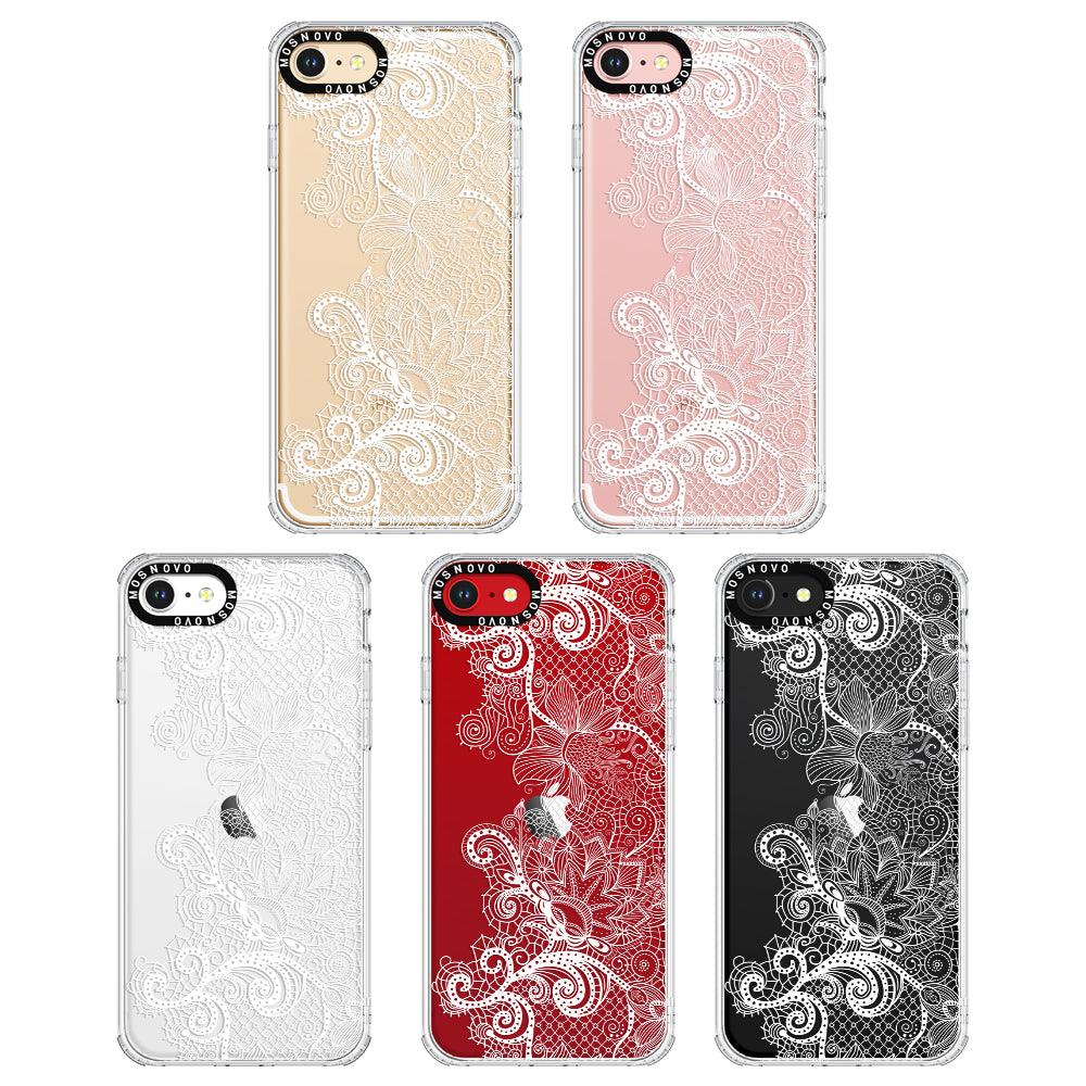 Lacy White Flower Phone Case - iPhone 7 Case - MOSNOVO