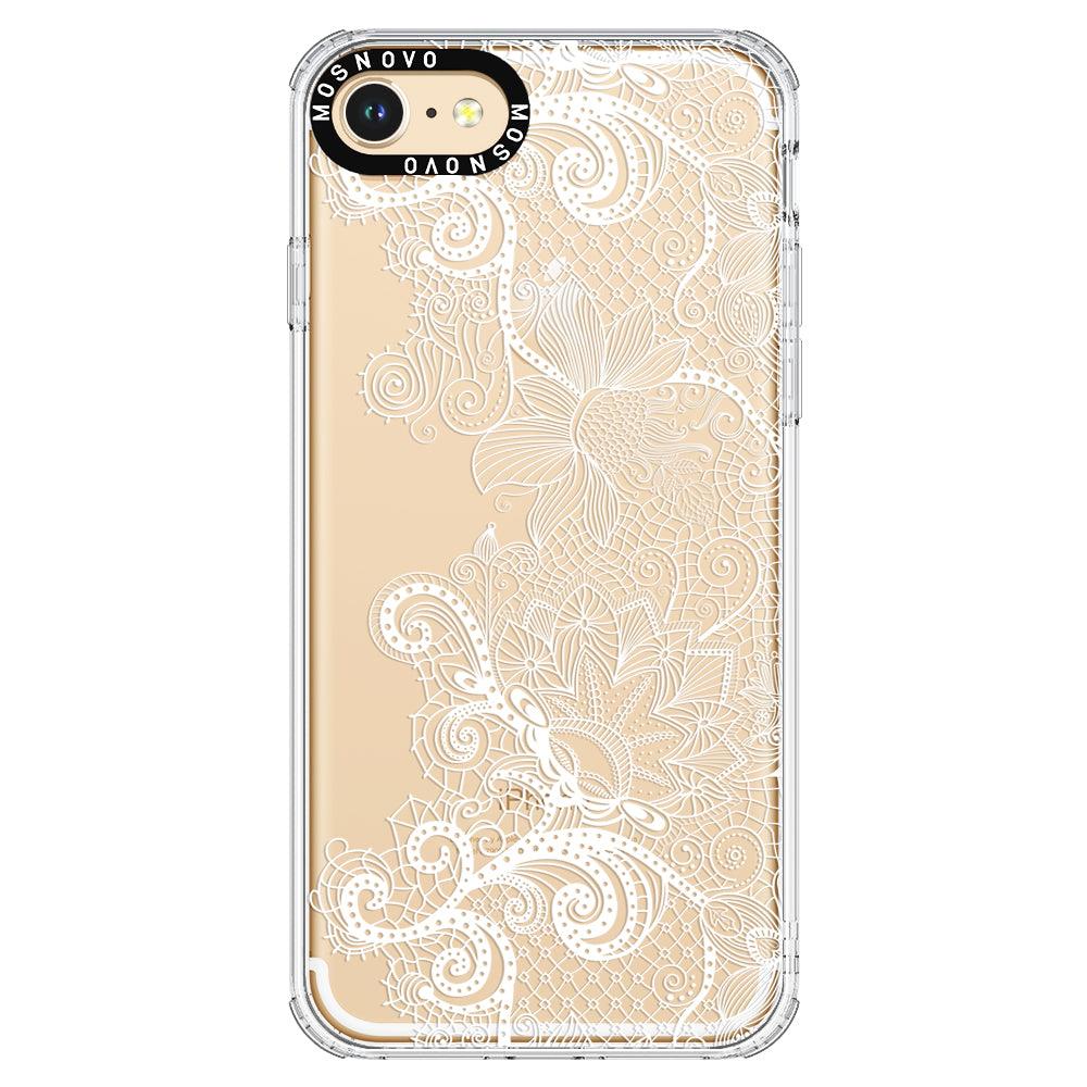 Lacy White Flower Phone Case - iPhone 8 Case - MOSNOVO