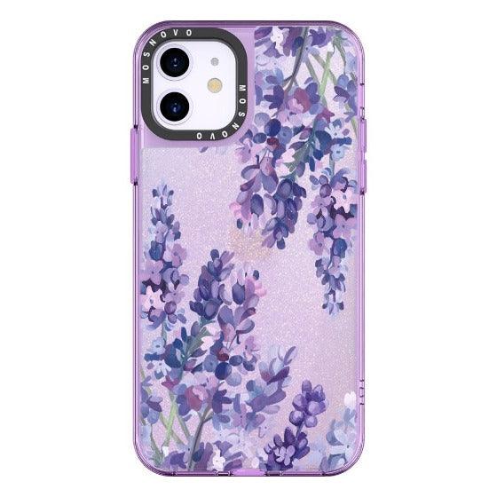 Lavender Floral flower Glitter Phone Case - iPhone 11 Case - MOSNOVO