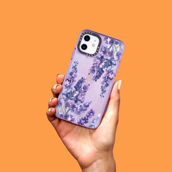 Lavender Floral flower Glitter Phone Case - iPhone 11 Case - MOSNOVO