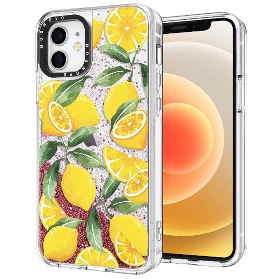 Lemon Glitter Phone Case - iPhone 12 Mini Case - MOSNOVO
