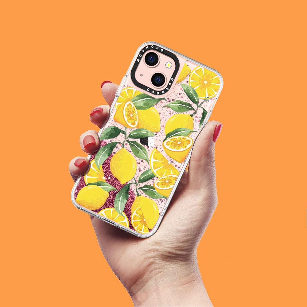 Lemon Glitter Phone Case - iPhone 13 Case - MOSNOVO