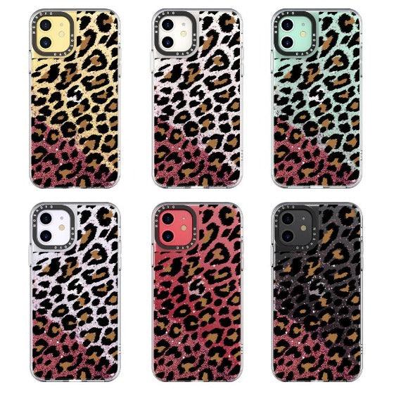 Leopard Print Glitter Phone Case - iPhone 11 Case - MOSNOVO