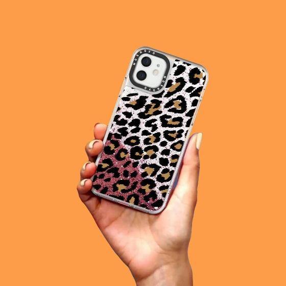 Leopard Print Glitter Phone Case - iPhone 12 Case - MOSNOVO