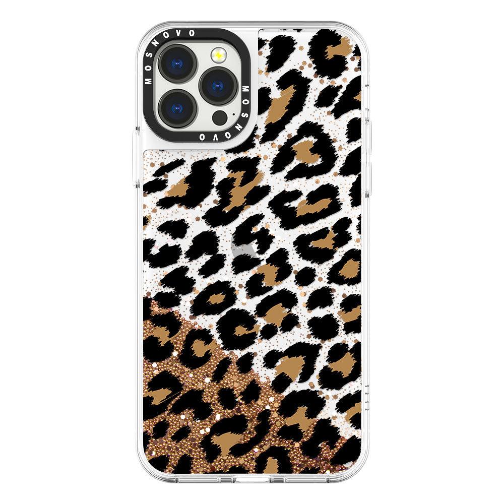 Leopard Print Glitter Phone Case - iPhone 13 Pro Max Case - MOSNOVO